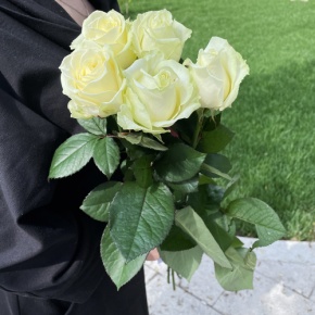 Букет из 5 белых роз (70 см) в Подольске