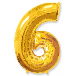 Шар гелиевый цифра 6 (40х102 см) в Подольске