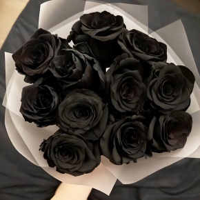 Букет "Черная королева" из 11 черных роз Эквадор (60 см) в Подольске