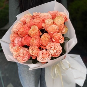 Букет из 23 пионовидных роз Эквадор сорта Кахала (60см) в Подольске