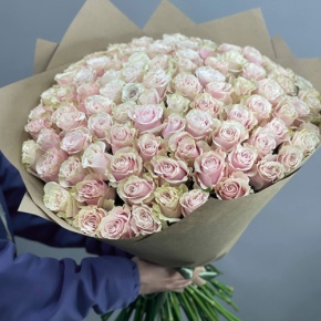 Букет из 101 розы Пинк Мондиаль Эквадор (60 см) в Подольске