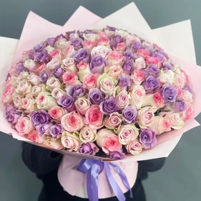 Букет из 101 розы нежный микс (40 см) в Подольске