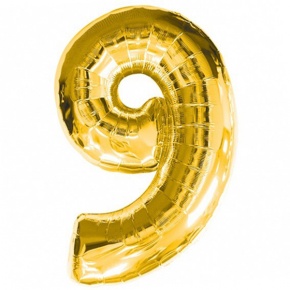 Шар гелиевый цифра 9 (40х102 см) в Подольске