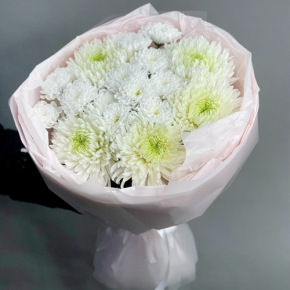 Букет из микса белых хризантем Магнум  в Подольске