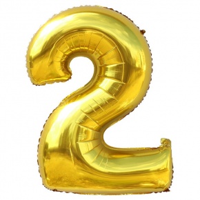 Шар гелиевый цифра 2 (40х102 см) в Подольске