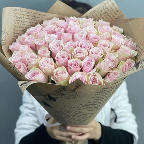 Букет из 51 пастельной розы (40 см) в Подольске