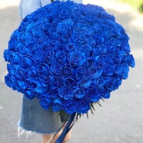 Букет из 125 синих роз Эквадор (60 см) в Подольске