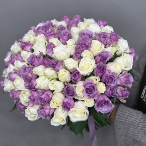 Букет "Фиолетовый микс" из 101 розы (40 см) в Подольске