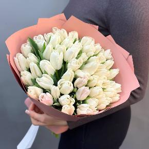 Букет из 49 белых тюльпанов в Подольске