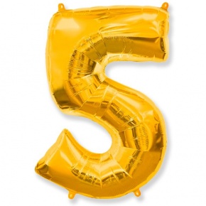 Шар гелиевый цифра 5 (40х102 см) в Подольске