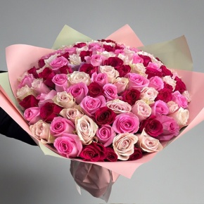 Букет "Ода любви" из 101 розы микс (40 см) в Подольске