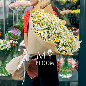 Букет из 75 ромашек танацетум в Подольске