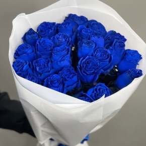 25 синих роз Эквадор (60 см) в Подольске