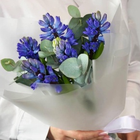 Букет "Мини" из 5 ароматных гиацинтов и эвкалипта в Подольске