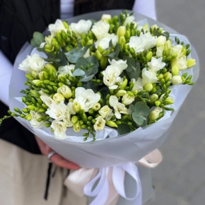 Букет из 51 белой фрезии в Подольске