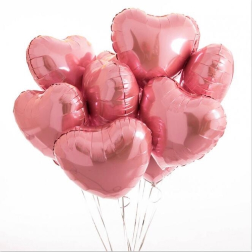 Сердце розовое фольгированный шар с гелием (45 см) в Подольске